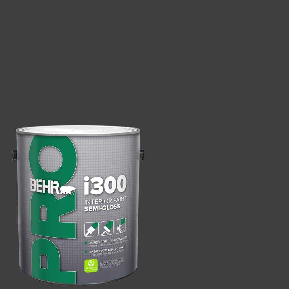 BEHR PRO 1 gal. #N520-7 Carbon Semi-Gloss Interior Paint