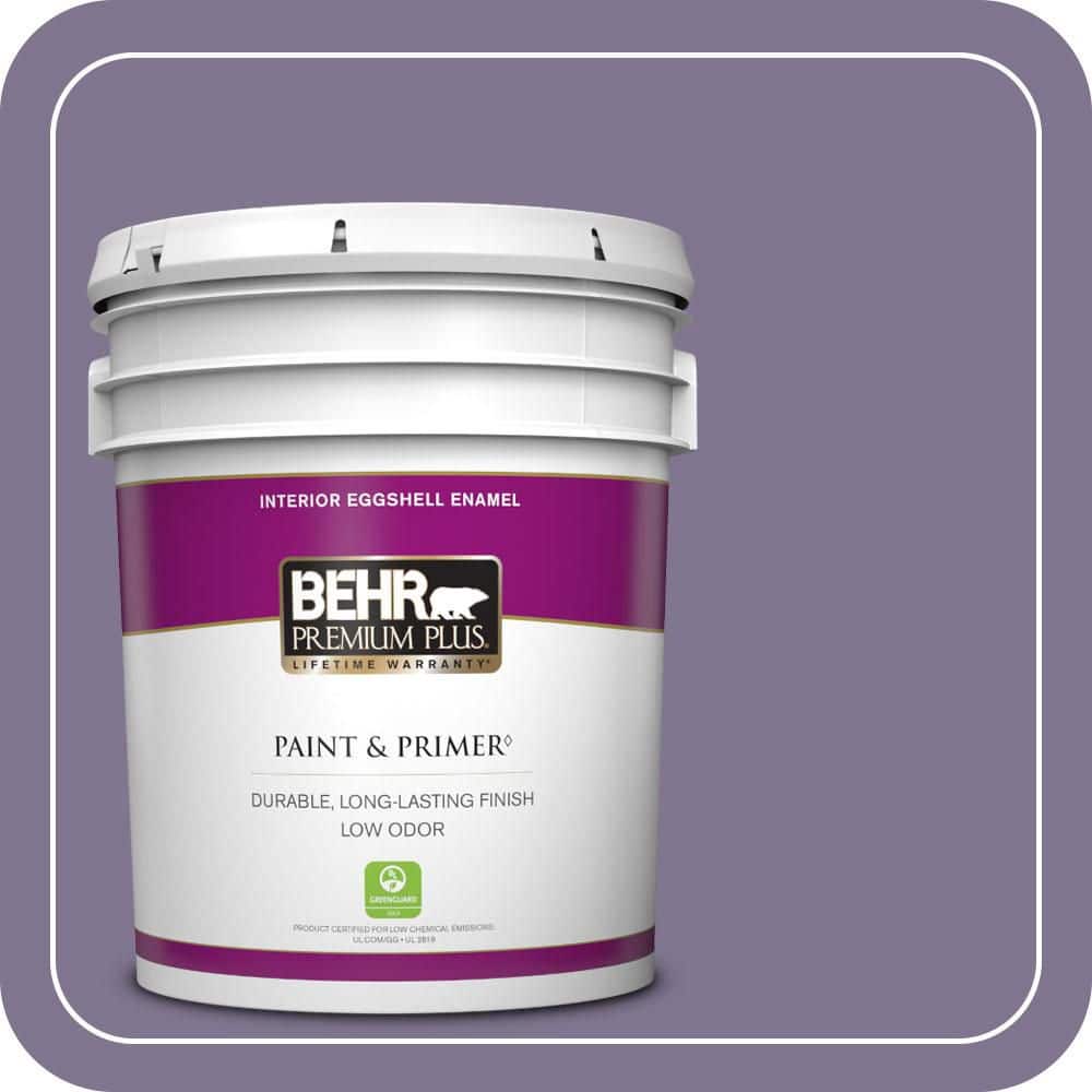 BEHR PREMIUM PLUS 5 gal. #650F-5 Purple Statice Eggshell Enamel Low Odor Interior Paint & Primer