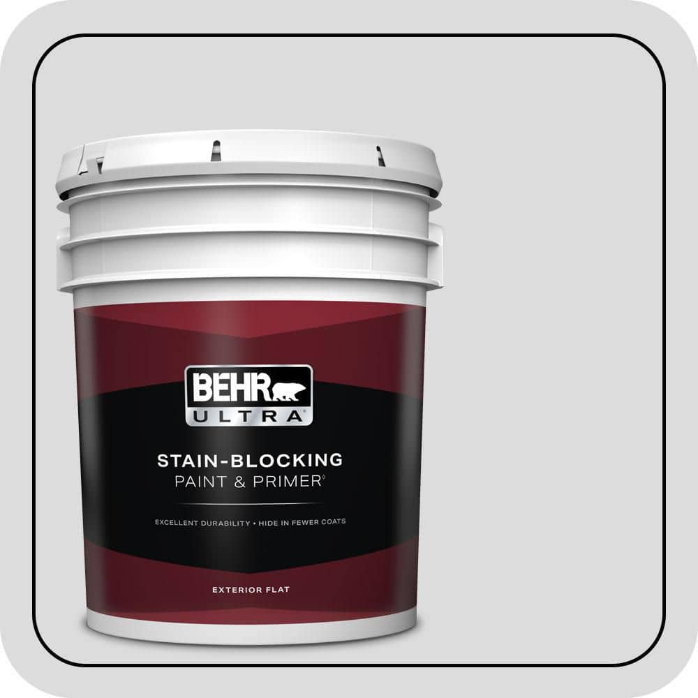 BEHR ULTRA 5 gal. #N530-1 Pixel White Flat Exterior Paint & Primer