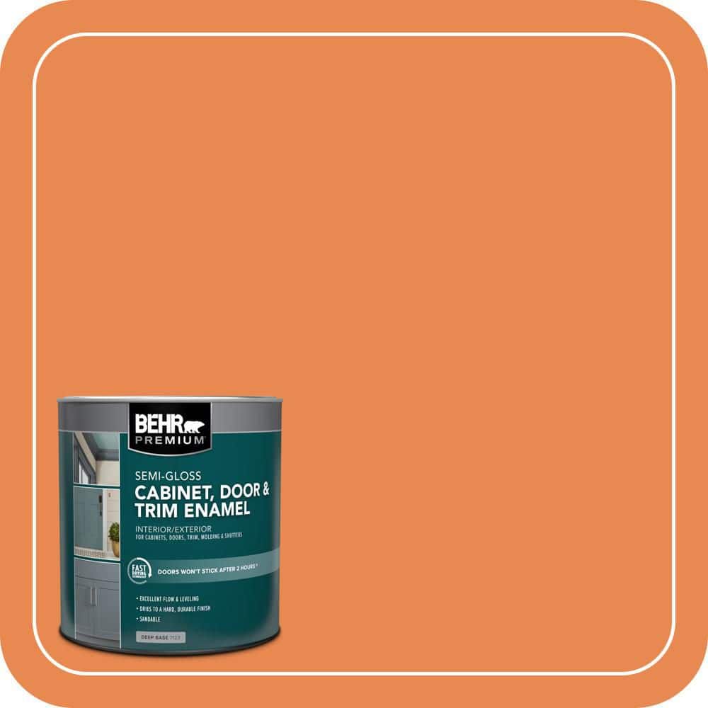 BEHR PREMIUM 1 qt. #P210-6 Mandarin Semi-Gloss Enamel Interior/Exterior Cabinet, Door & Trim Paint