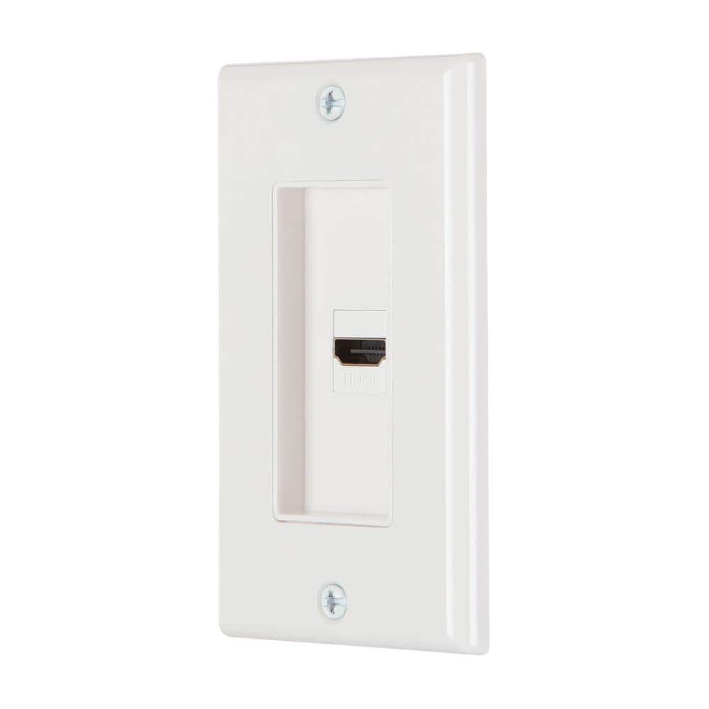 Commercial Electric 1-Gang White HDMI Plastic Wall Plate (3)