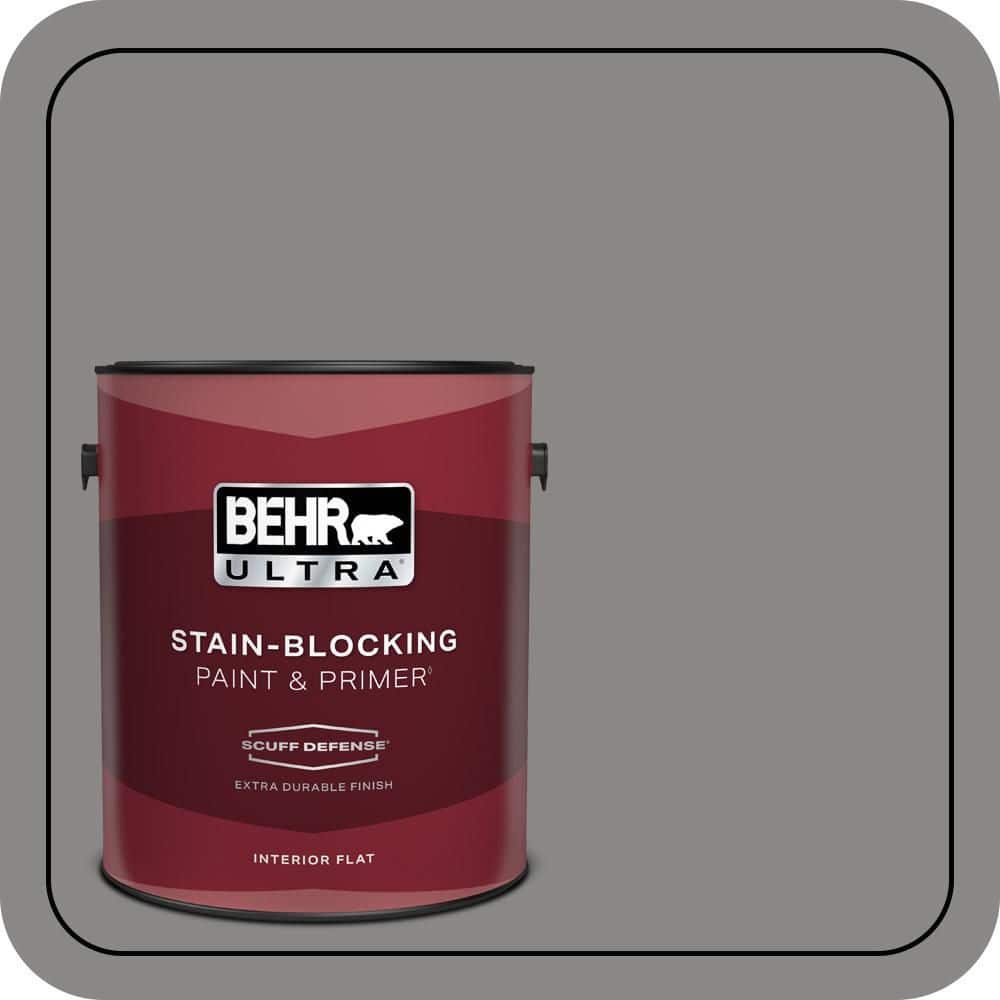 BEHR ULTRA 1 gal. #PPU26-04 Falcon Gray Extra Durable Flat Interior Paint & Primer (1)