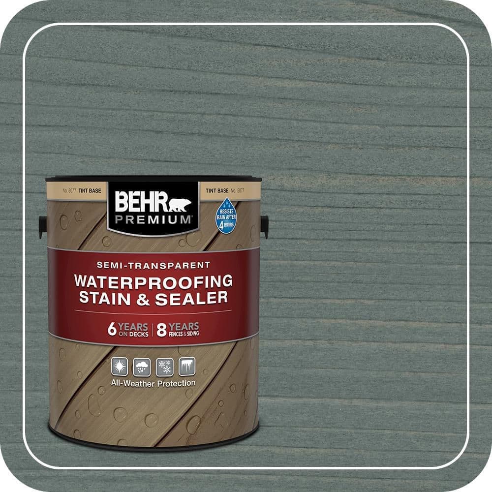 BEHR PREMIUM 1 gal. #ST-119 Colony Blue Semi-Transparent Waterproofing Exterior Wood Stain and Sealer (1)