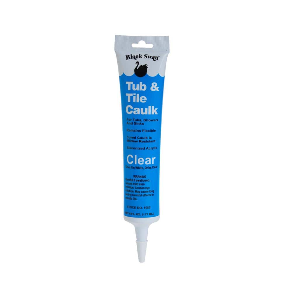 Black Swan Tub and Tile Siliconized Acrylic Latex Caulk-Clear-5 fl. oz.