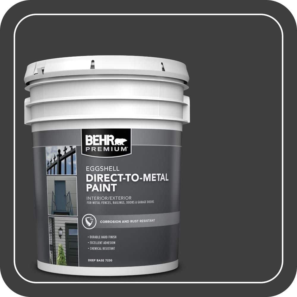 BEHR PREMIUM 5 gal. #N520-7 Carbon Eggshell Direct to Metal Interior/Exterior Paint