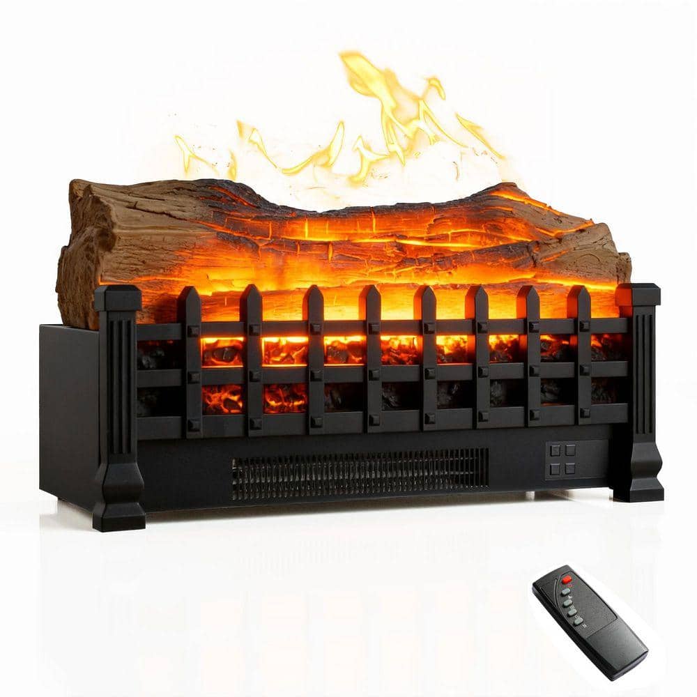SUNRINX 17 in. Freestanding Electric Fireplace Stove Heater with 3D Flame Effect Classic CSA/UL Certified in Black (1)