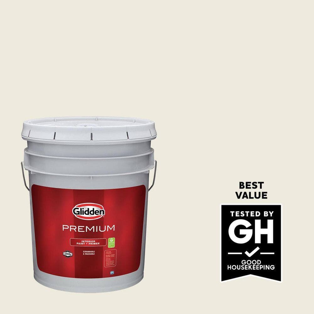 Glidden Premium 5 gal. PPG1086-1 Horseradish Semi-Gloss Interior Latex Paint