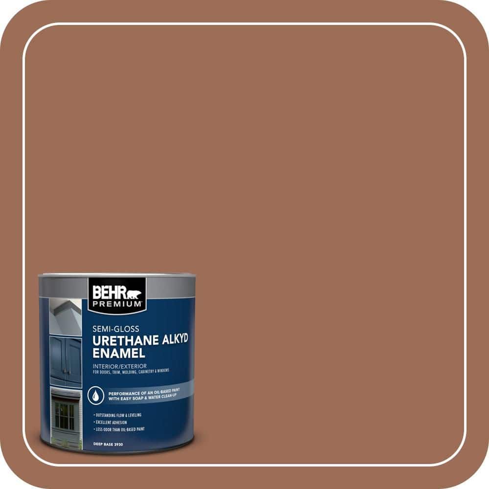 BEHR PREMIUM 1 qt. #S210-6 Cinnamon Crunch Semi-Gloss Enamel Urethane Alkyd Interior/Exterior Paint (1)