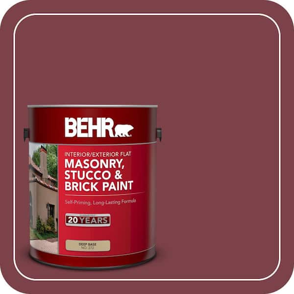 BEHR 1 gal. #PPU1-13 Spiced Wine Flat Interior/Exterior Masonry, Stucco and Brick Paint (2)