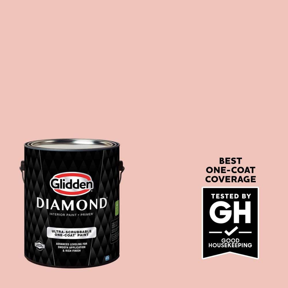 Glidden Diamond 1 gal. PPG1191-3 Peach Ash Flat Interior Paint with Primer