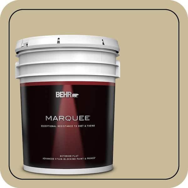 BEHR MARQUEE 5 gal. #PPU8-09 Tea Bag Flat Exterior Paint & Primer (2)