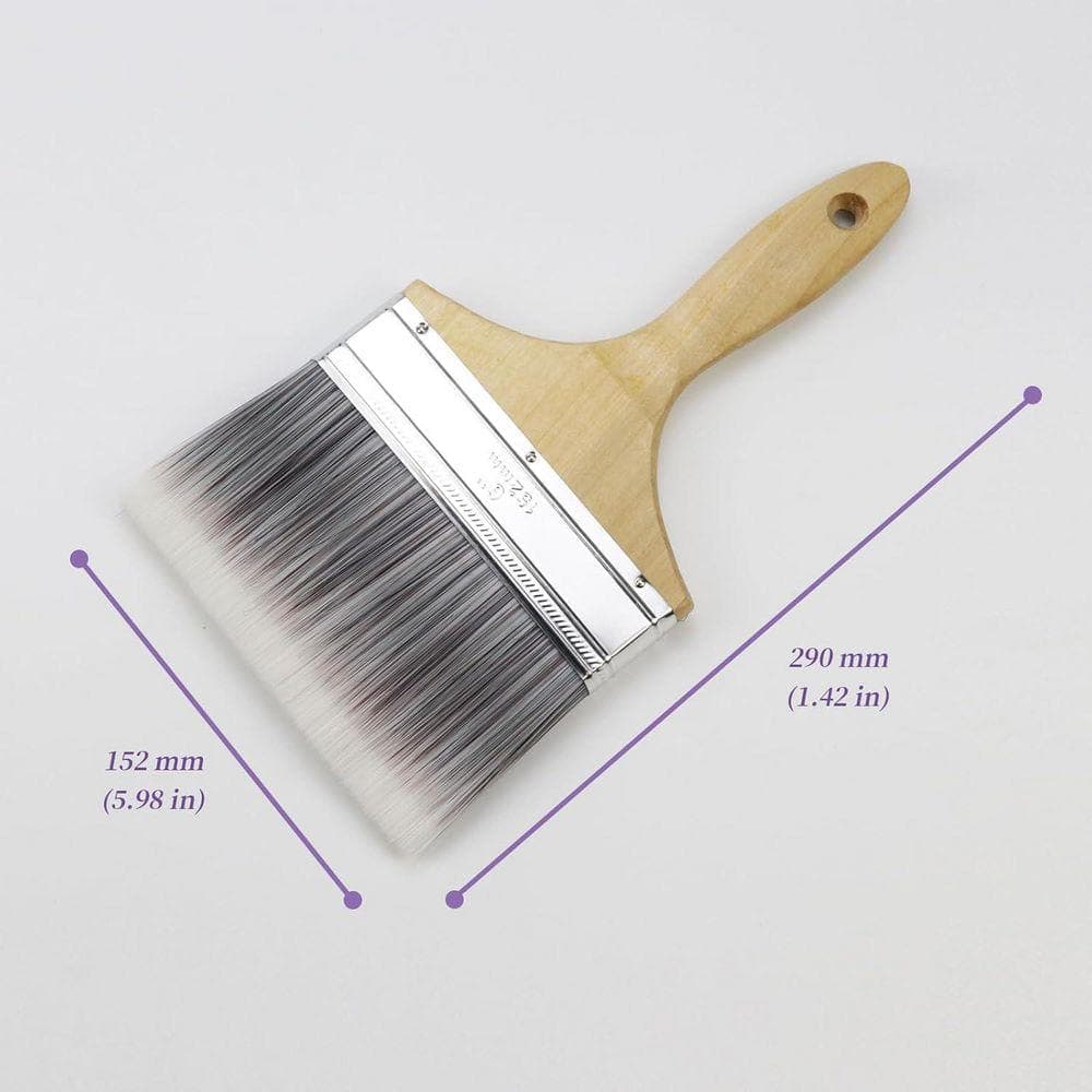 KIWDZFU 6 in. Soft Tip Bristle Paint Brush Set for Stain Varnish with Wood Handles 2-Pack (2)