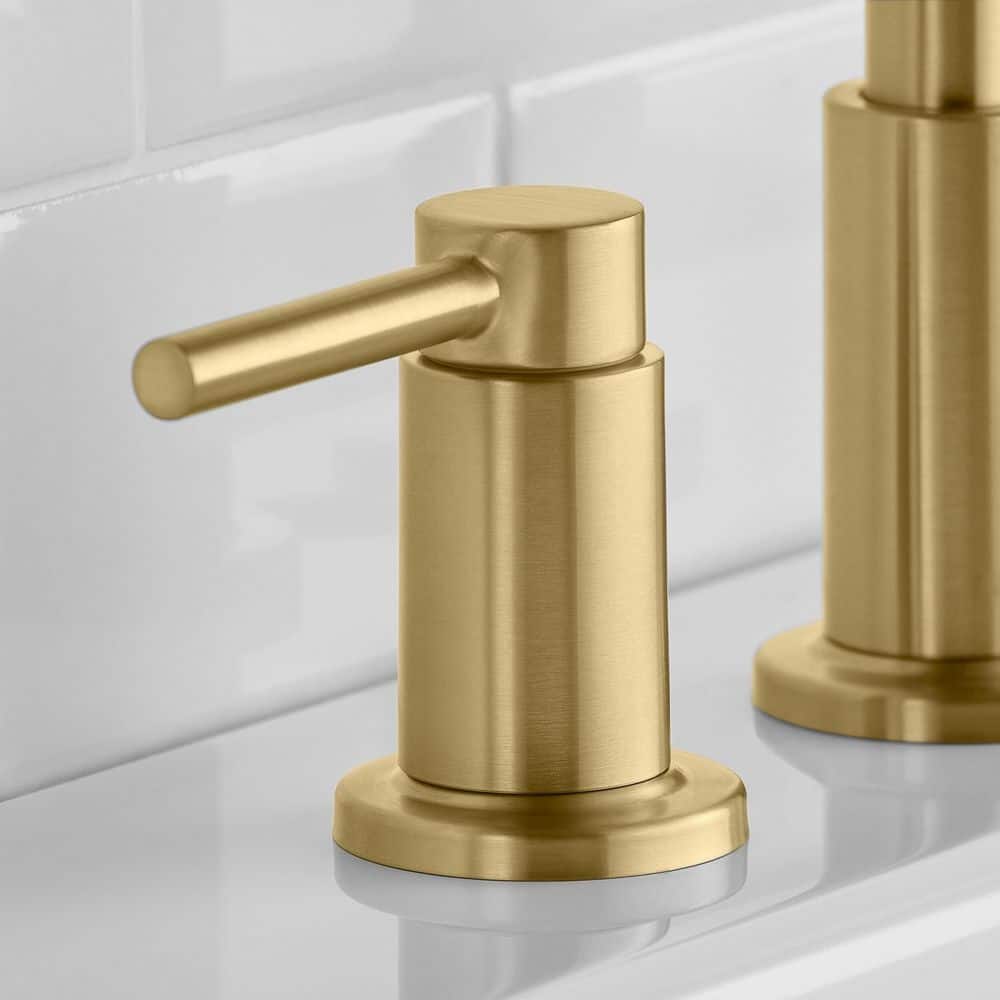 Glacier Bay Dorind 8 in. Widespread 2-Handle High-Arc Bathroom Faucet in Brushed Gold (4)