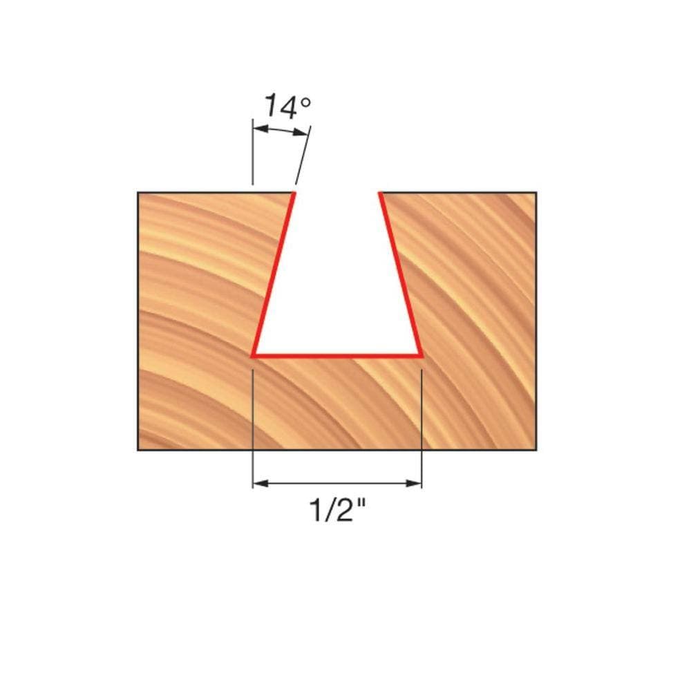 DIABLO 1/3 in. 1/2 in. Carbide Dovetail Router Bit with 1/4 in Min Chuck (2)