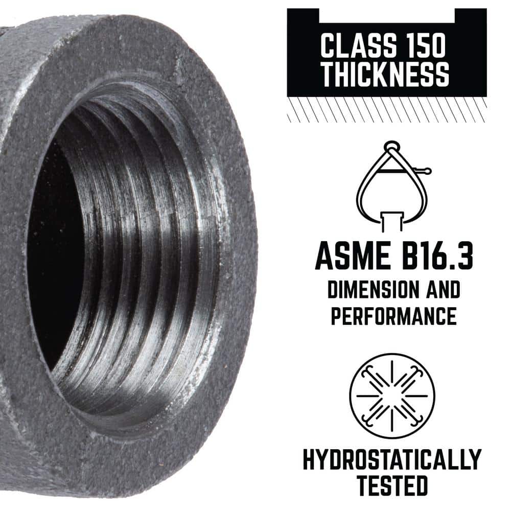 PIPE DECOR 3/4 in. Black Iron Tee Fitting (4)