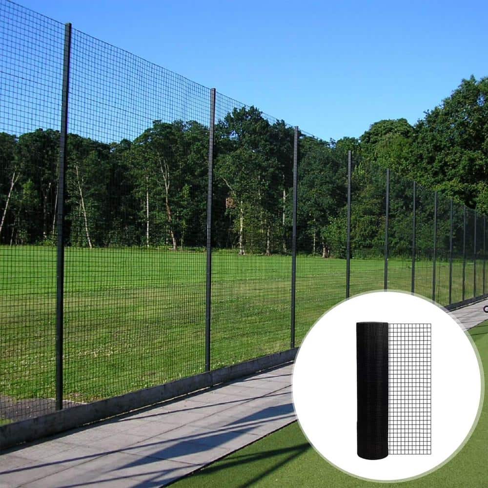 GOGEXX 1/4 in. x 3 ft. x 50 ft. Black Vinyl Coated Hardware Cloth 19-Gauge Black Welded Wire Fence Garden and Plant Support (2)