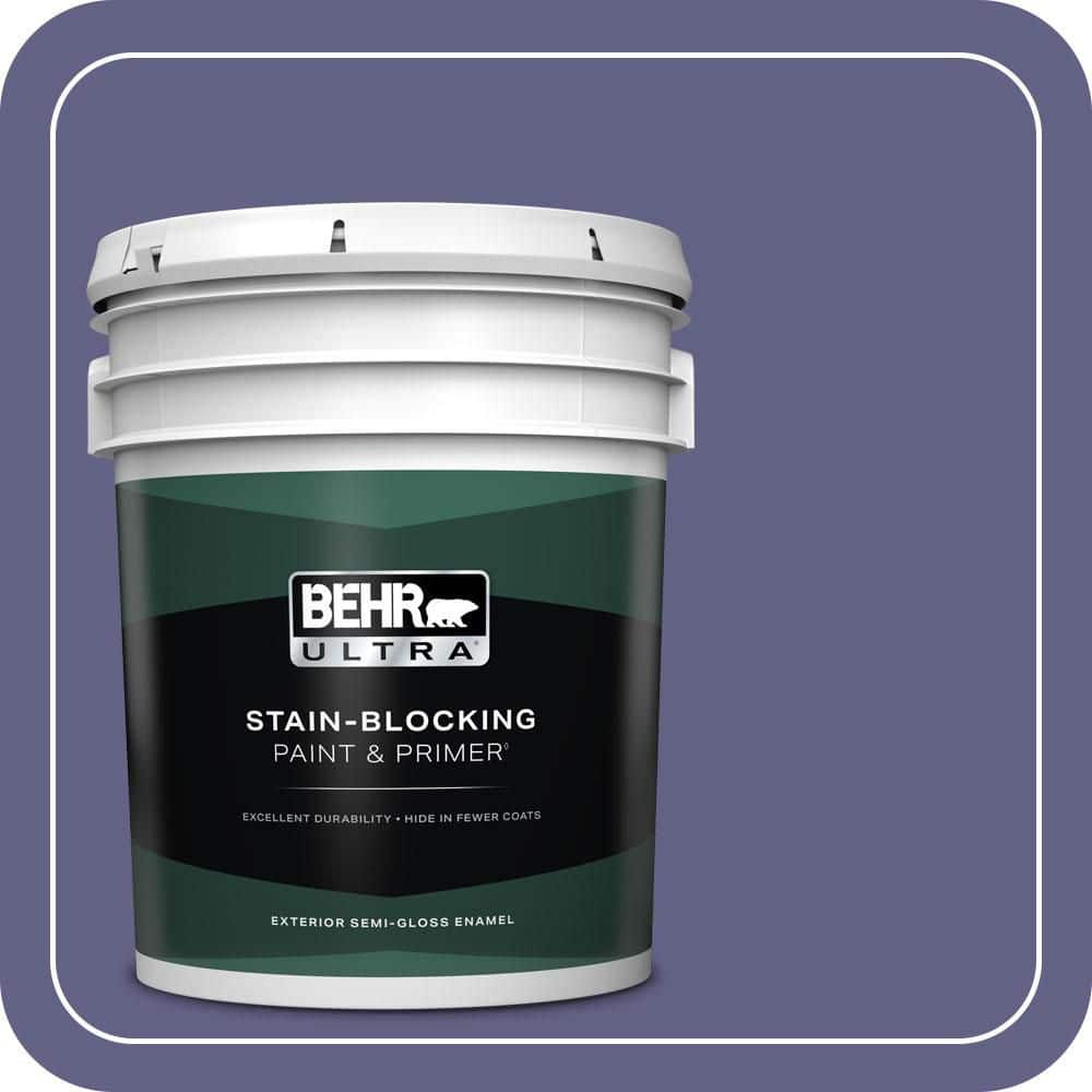 BEHR ULTRA 5 gal. #640D-7 Pharaoh Purple Semi-Gloss Enamel Exterior Paint & Primer