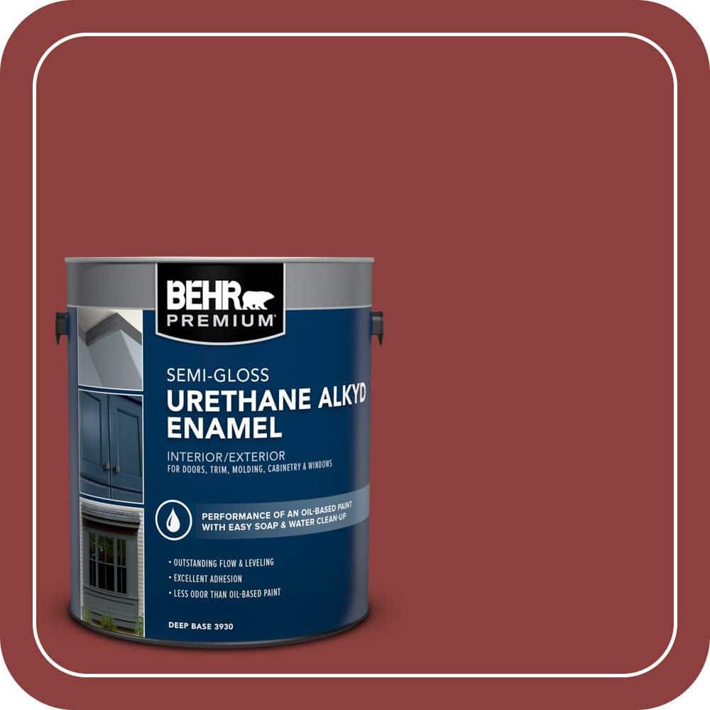 BEHR PREMIUM 1 gal. #BXC-27 Carriage Red Urethane Alkyd Semi-Gloss Enamel Interior/Exterior Paint