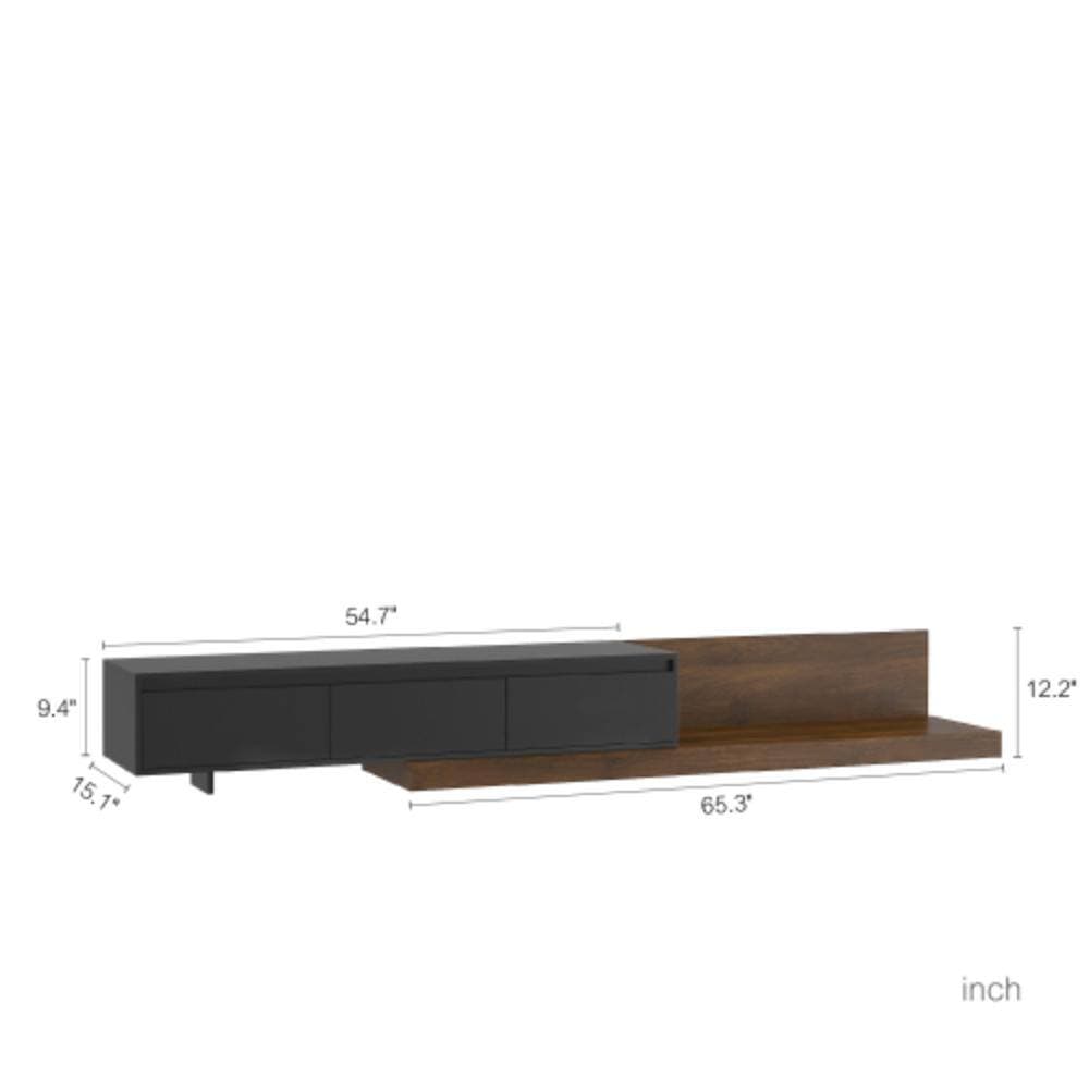 Unbranded 65.35 in. W x 15.7 in. D x 12.2 in. H Bathroom Black Linen Cabinet (2)