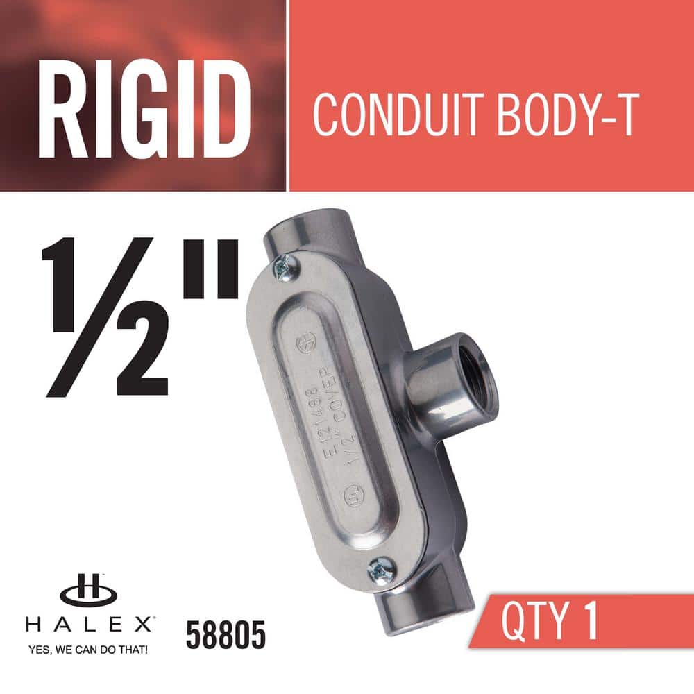 Halex 1/2 in. Rigid Type T Threaded Conduit Body with Cover and Gasket (2)