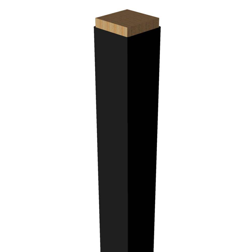 Barrette Outdoor Living VersaRail 4.25 in. x 4.25 in. x 108 in. Matte Black Aluminum Rail Post Sleeve