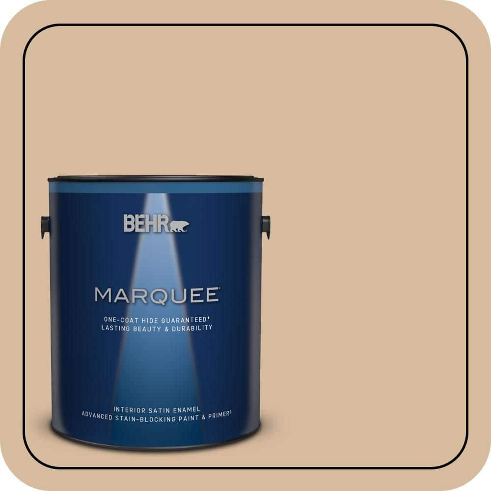 BEHR MARQUEE 1 gal. #T18-06 Kombucha Satin Enamel Interior Paint & Primer