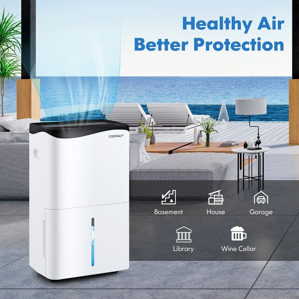 Costway 100-Pint Dehumidifier for Home & Basements w/Smart App& Alexa Control (3)