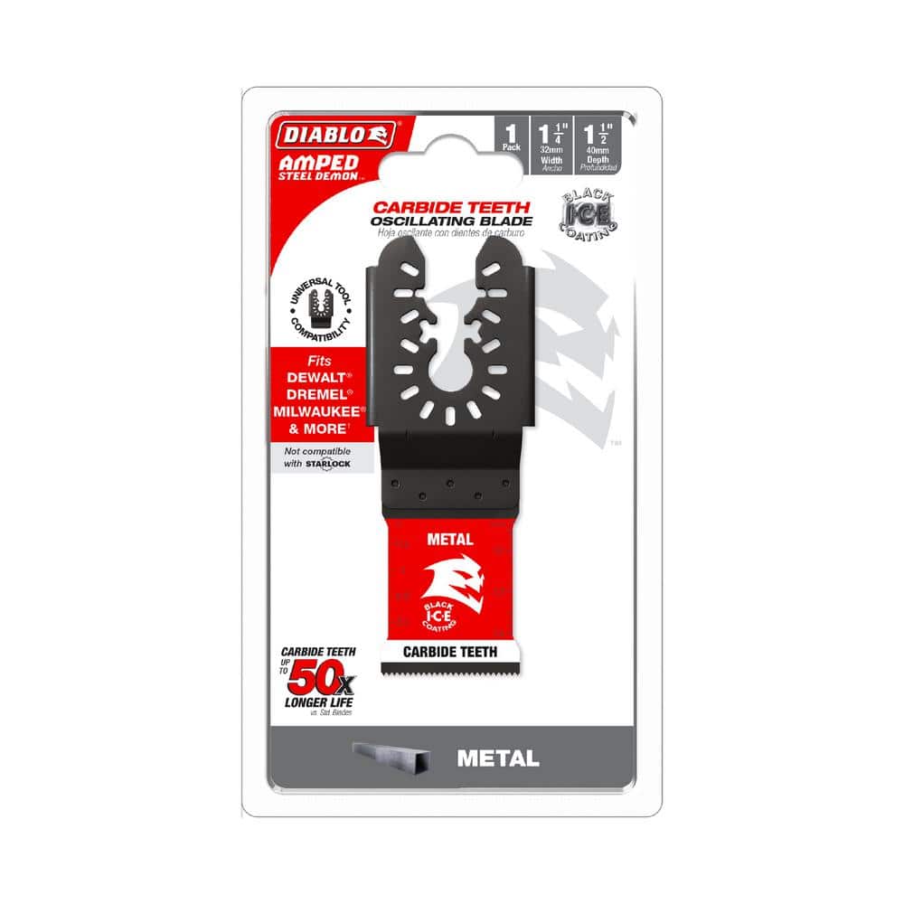 DIABLO 1-1/4 in. AMPED Steel Demon Universal Fit Teeth Oscillating Tool Blade for Metal (4)