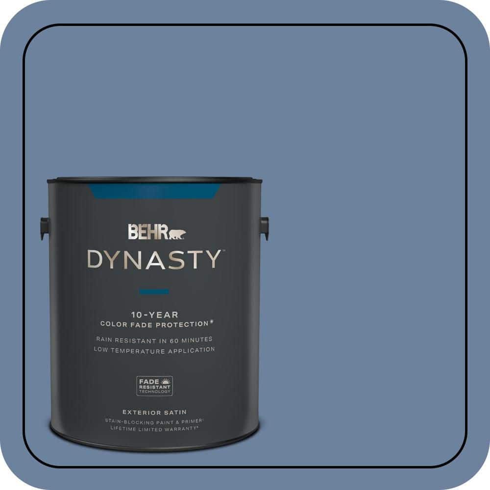 BEHR DYNASTY 1 gal. #S530-5 Brisk Blue Satin Enamel Exterior Stain-Blocking Paint & Primer
