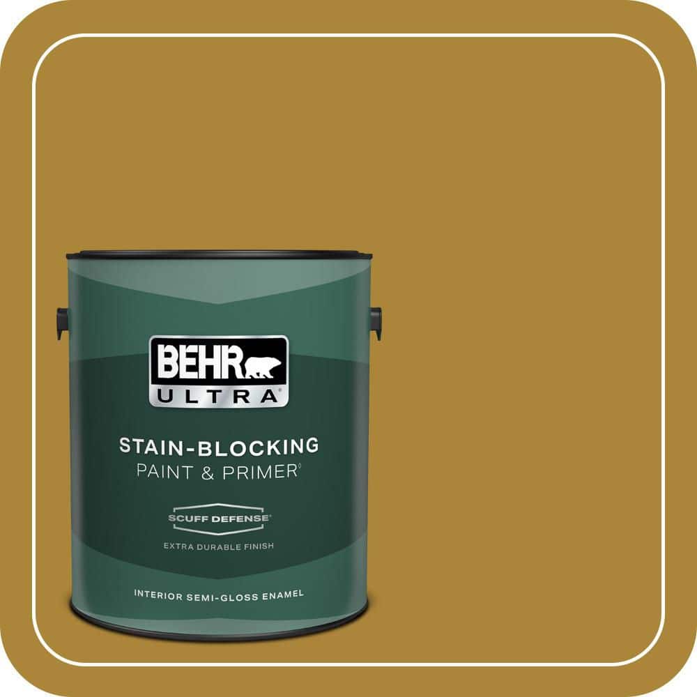 BEHR ULTRA 1 gal. #S-H-370 Garden Sprout Extra Durable Semi-Gloss Enamel Interior Paint & Primer