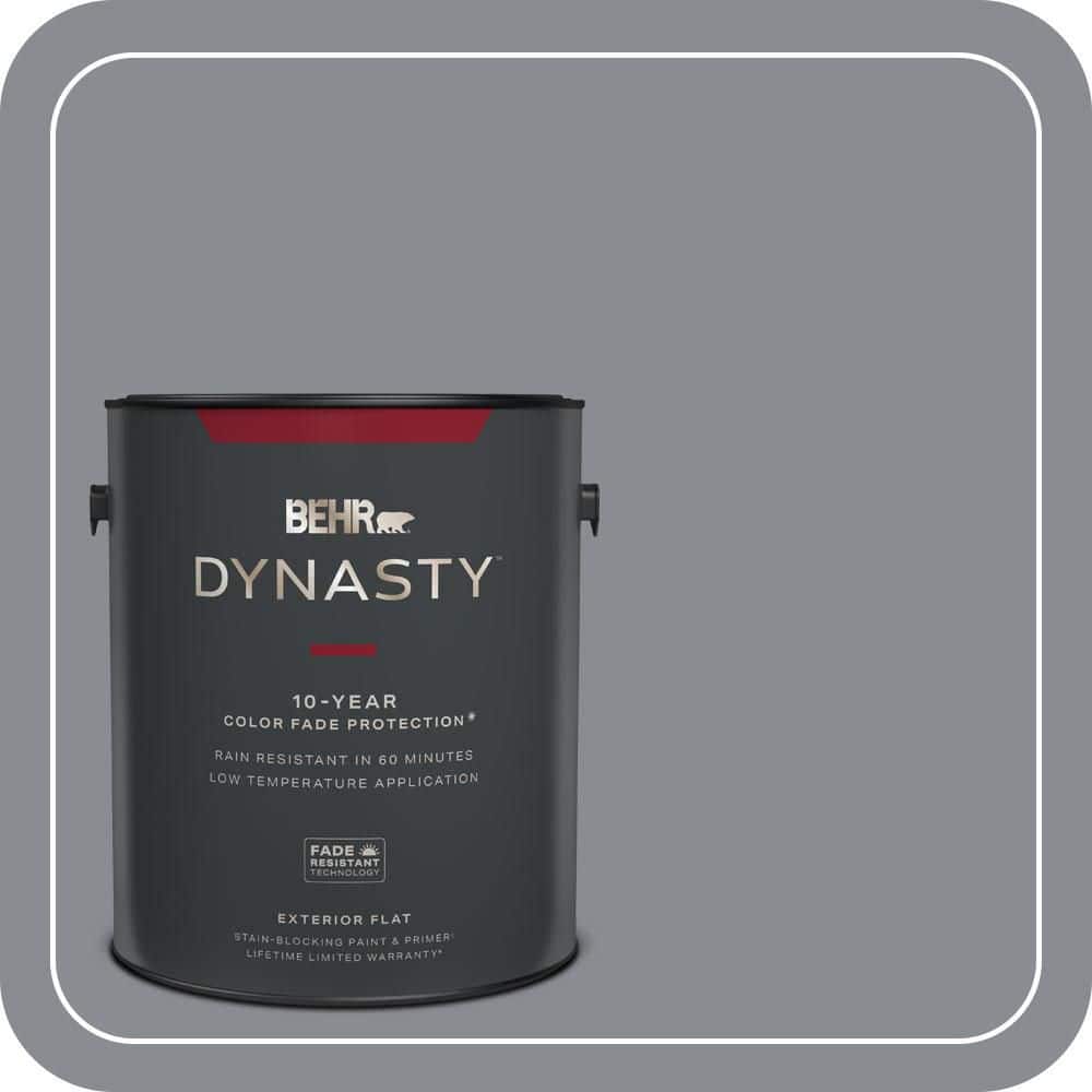 BEHR DYNASTY 1 gal. #PMD-73 Ancient Pewter Flat Exterior Stain-Blocking Paint & Primer