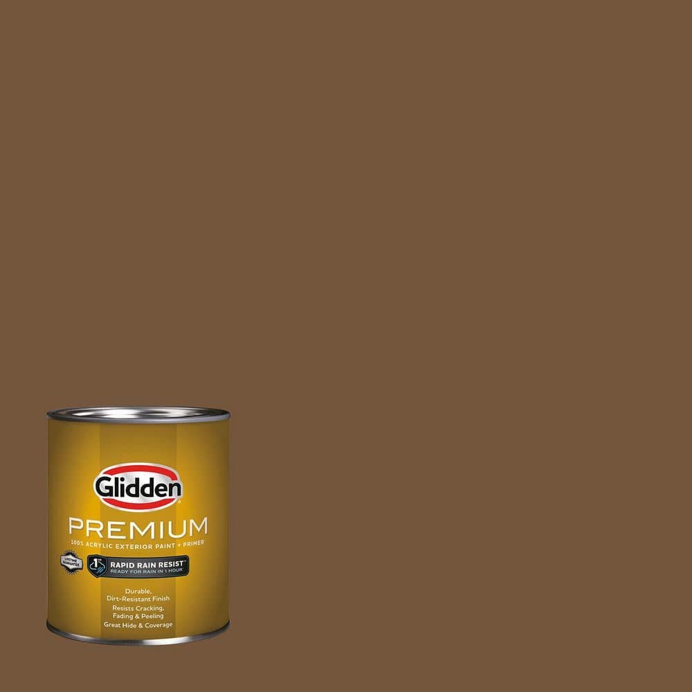 Glidden Premium 1 qt. PPG1079-7 Molasses Flat Exterior Latex Paint (1)