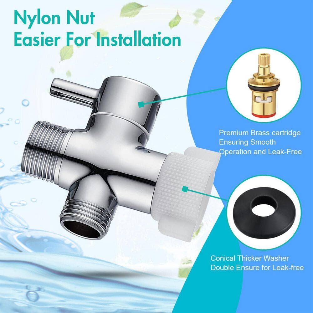 Wudkey 1-Pack Stainless Steel Handheld Bidet Sprayer for Toilet, Bidet Attachment for Feminine Hygiene, Brushed Nickel (3)