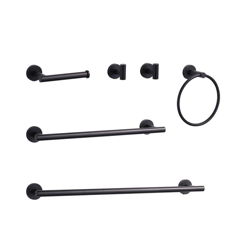 ARCORA 6-Piece Wall Mount Bath Hardware Set with Towel Ring, Toilet Paper Holder, Towel hook and Towel Bar