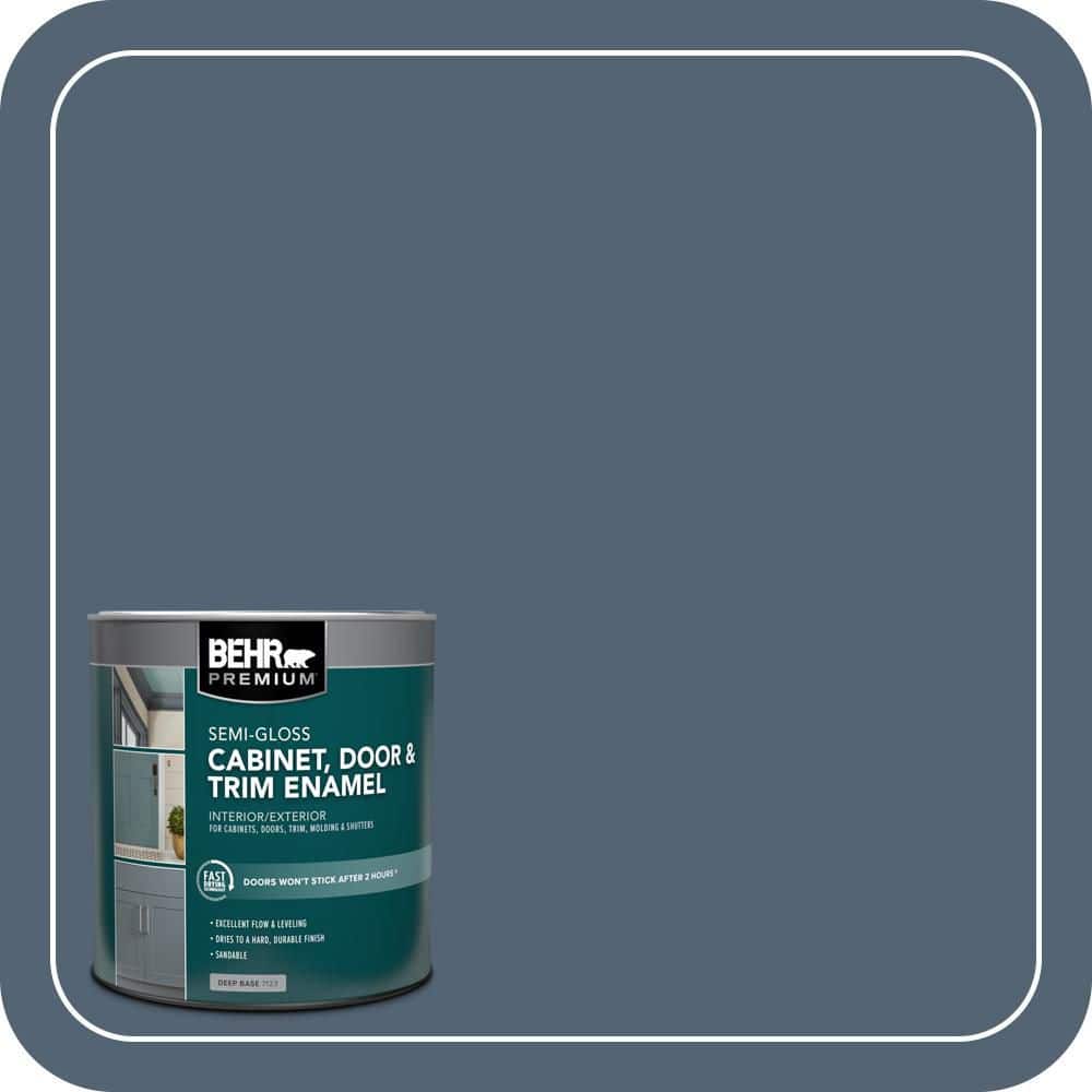 BEHR PREMIUM 1 qt. #T17-17 Midnight Show Semi-Gloss Enamel Interior/Exterior Cabinet, Door & Trim Paint