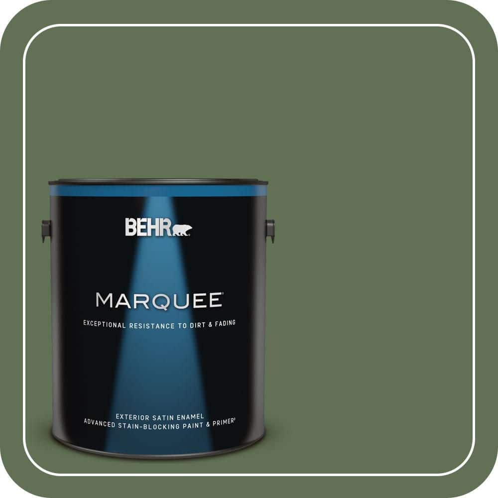 BEHR MARQUEE 1 gal. #QE-39 Willow Leaf Satin Enamel Exterior Paint & Primer