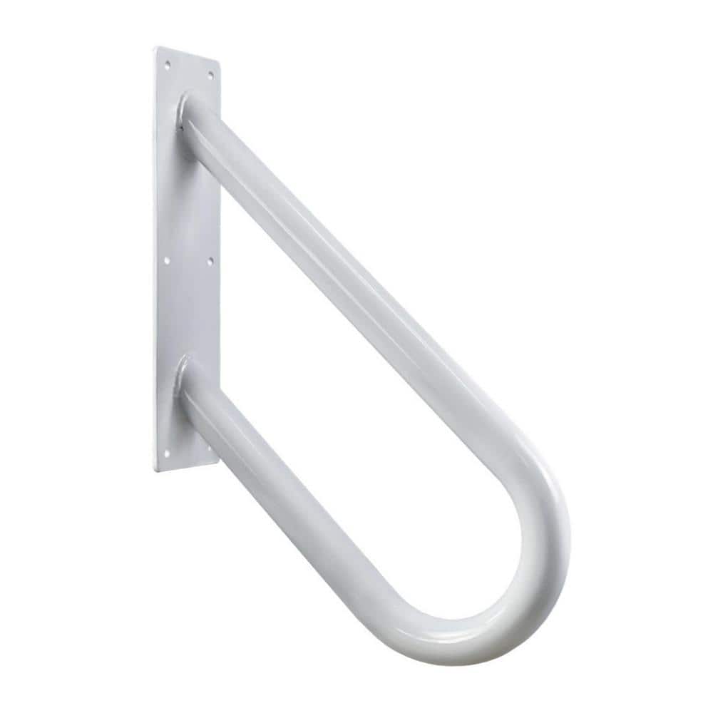 Angel Sar 18 in. Metal Handrails for Outdoor Steps Wall Mount, U-Shaped Handrail with Powder Coated, Stair Handrails for 1-2 Steps (2)