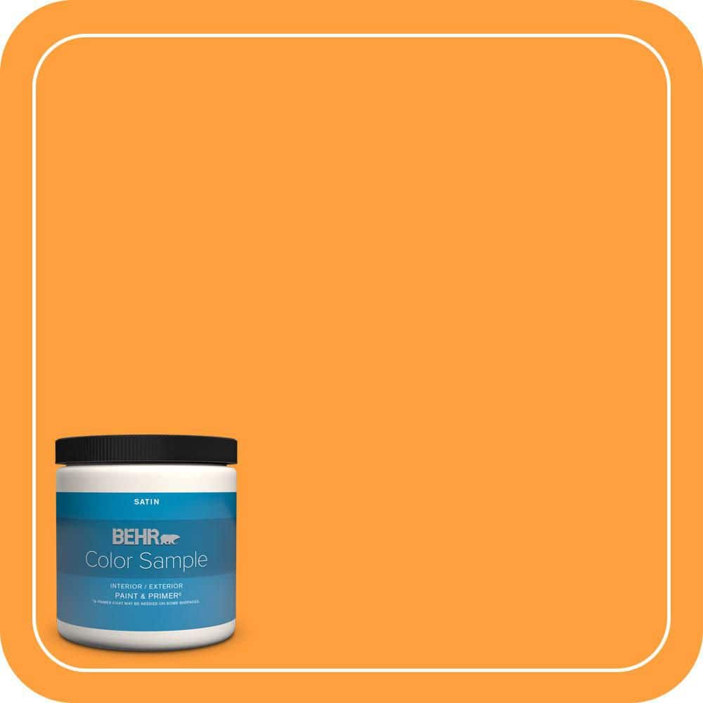 BEHR PREMIUM PLUS 8 oz. #S-G-300 Hawaiian Passion Satin Enamel Interior/Exterior Paint & Primer Color Sample