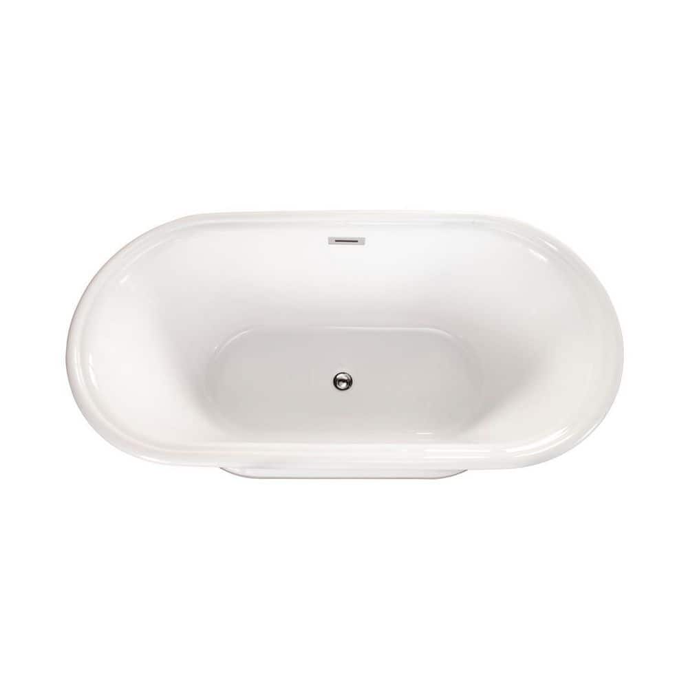 Altair Solace 59 in. Acrylic Flatbottom Non-Whirlpool Soaking Bathtub in White (2)