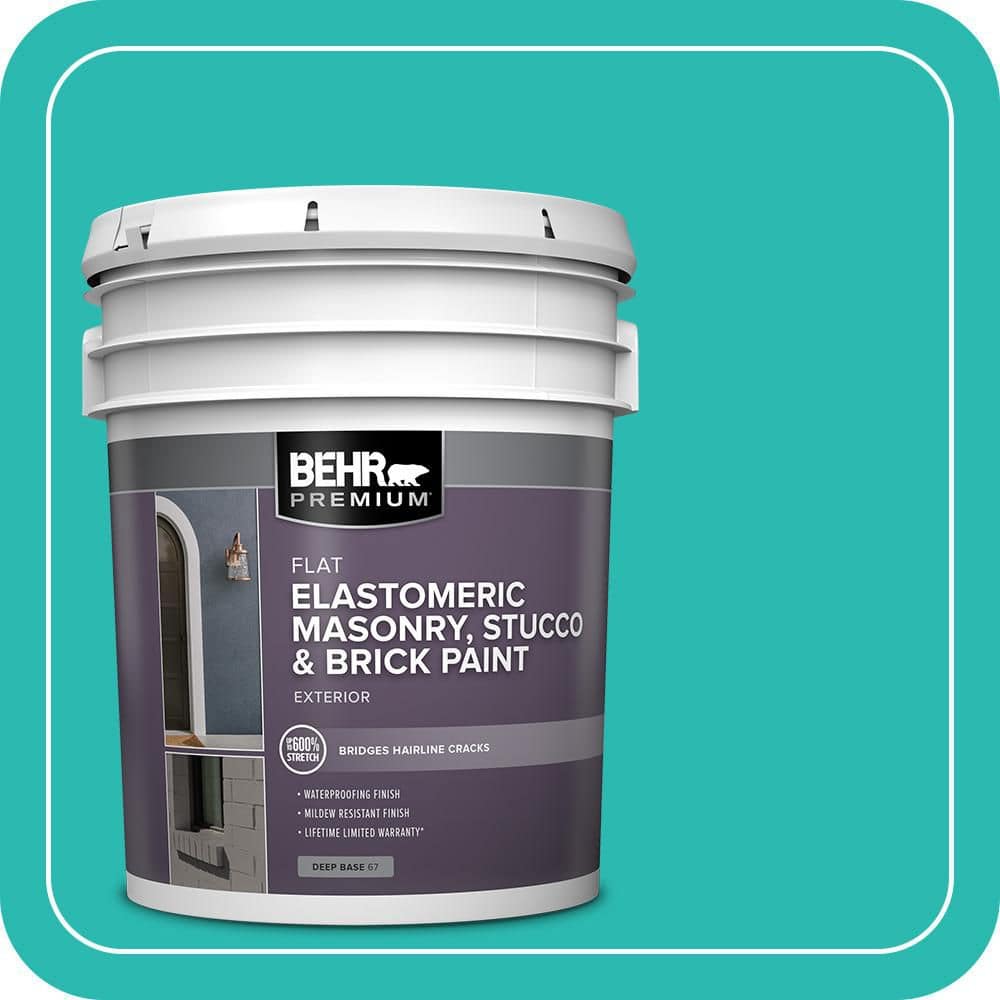 BEHR PREMIUM 5 gal. #P450-5 Island Aqua Elastomeric Masonry, Stucco and Brick Exterior Paint (1)