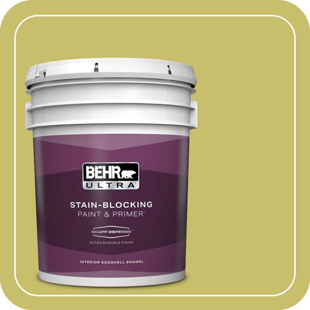 BEHR ULTRA 5 gal. #P350-5 Go Go Lime Extra Durable Eggshell Enamel Interior Paint & Primer