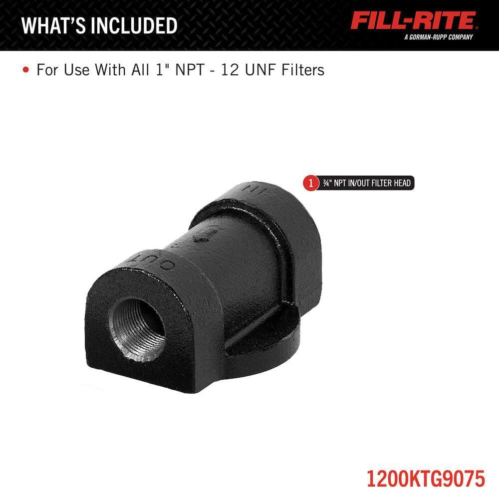 FILL-RITE 3/4 in. NPT Inlet and Outlet Cast Iron Utility Accessory Filter Head Kit (2)