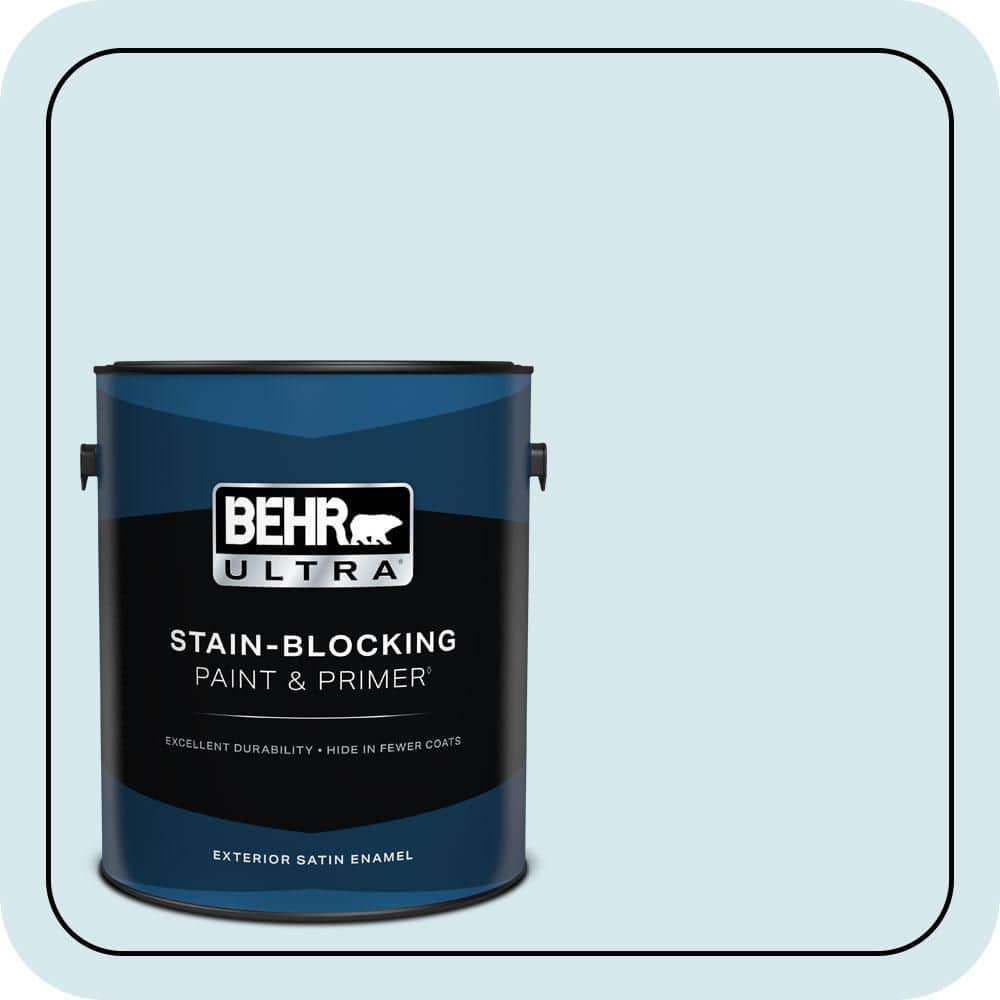 BEHR ULTRA 1 gal. #S490-1 Permafrost Satin Enamel Exterior Paint & Primer