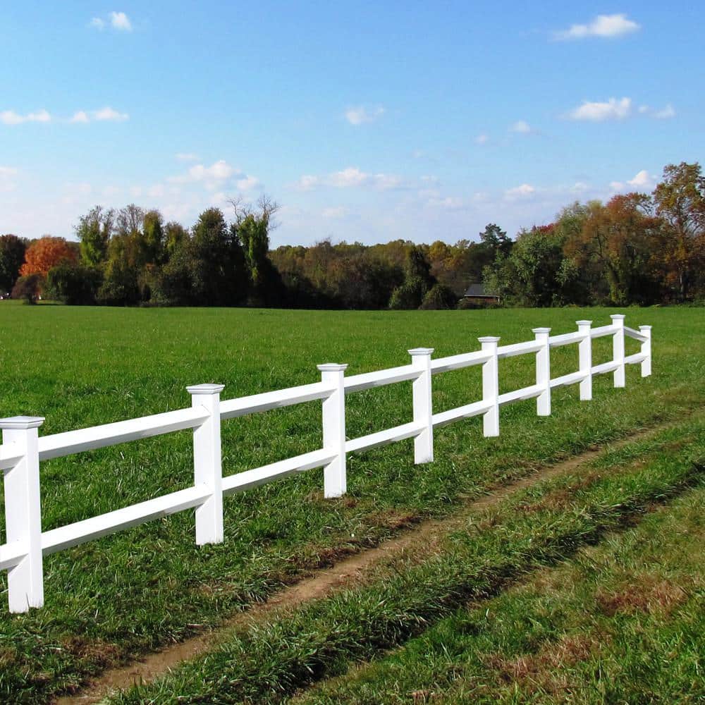 Weatherables Diamond 5 in. x 5 in. x 6 ft. White Vinyl Fence End Post (2)