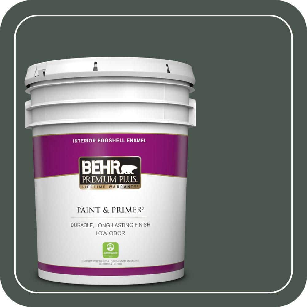 BEHR PREMIUM PLUS 5 gal. #460F-7 Hazel Woods Eggshell Enamel Low Odor Interior Paint & Primer