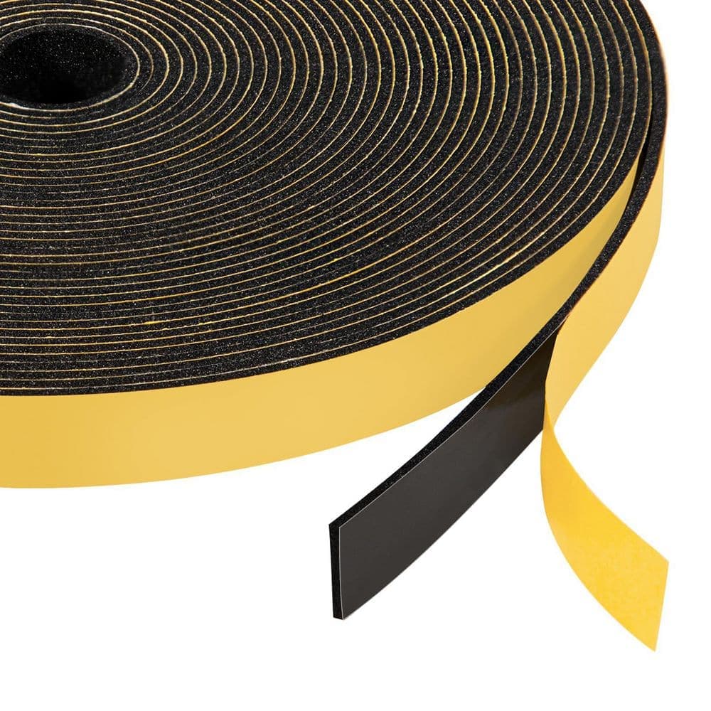Laybus 1/2 in. x 1/16 in. x 33 ft. Weather Stripping Door Seal Strip, New Adhesive Foam Insulation Tape for Windows/Doors Frame (1)