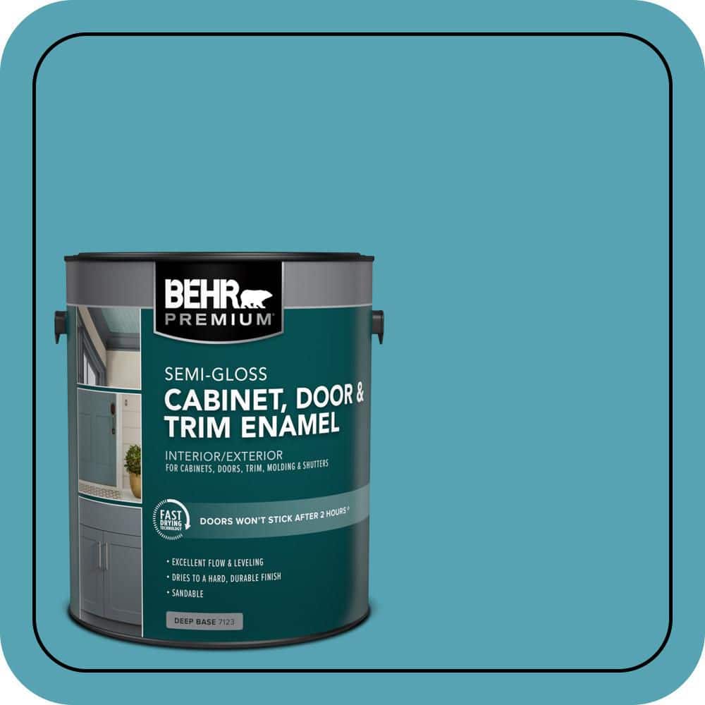 BEHR PREMIUM 1 gal. #M470-5 Explorer Blue Semi-Gloss Enamel Interior/Exterior Cabinet, Door & Trim Paint