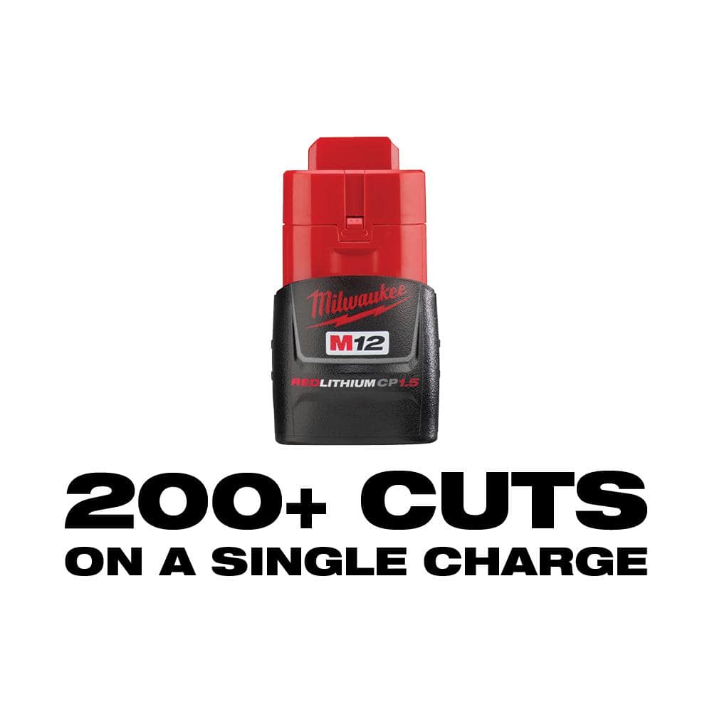 Milwaukee M12 12-Volt Lithium-Ion Cordless Copper Tubing Cutter with M12 12-Volt Lithium-Ion CP High Output 2.5 Ah Battery Pack (3)
