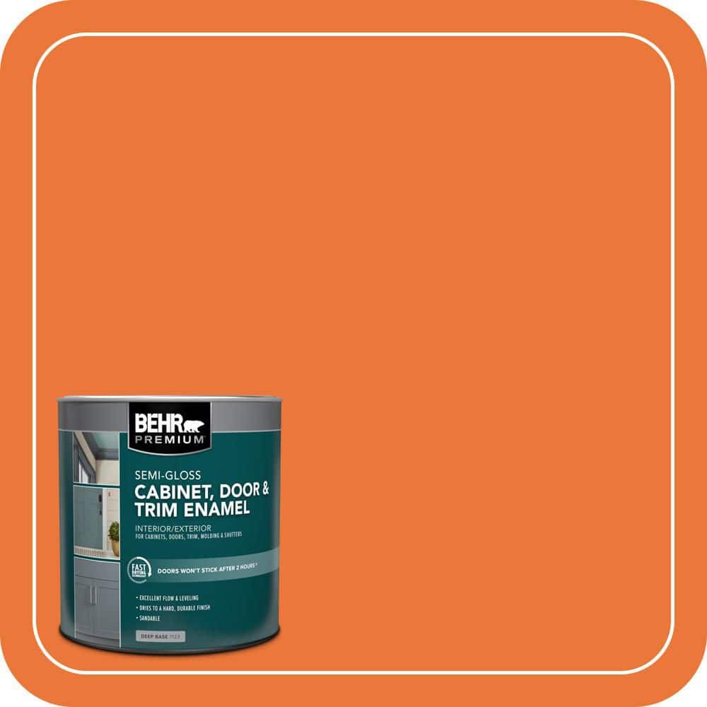 BEHR PREMIUM 1 qt. #HDC-MD-27 Tart Orange Semi-Gloss Enamel Interior/Exterior Cabinet, Door & Trim Paint
