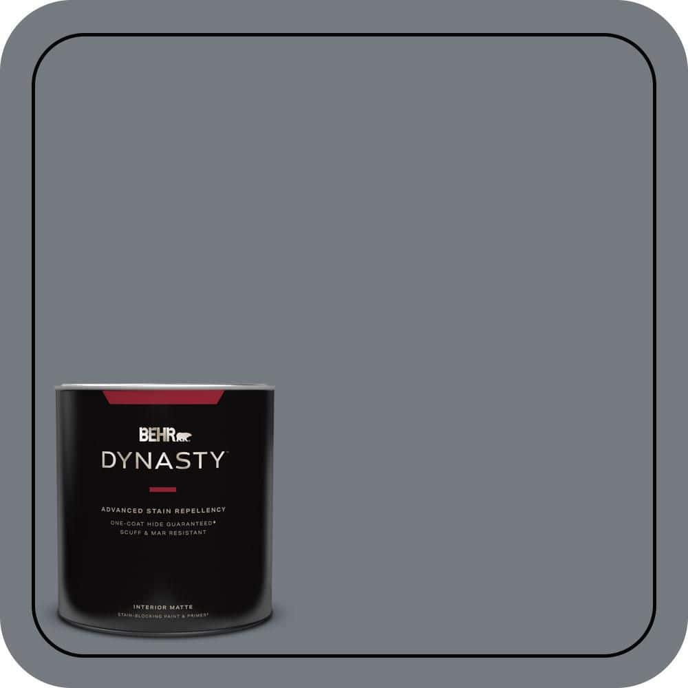 BEHR DYNASTY 1 qt. #N510-5 Liquid Mercury color One-Coat Hide Matte Interior Stain-Blocking Paint and Primer
